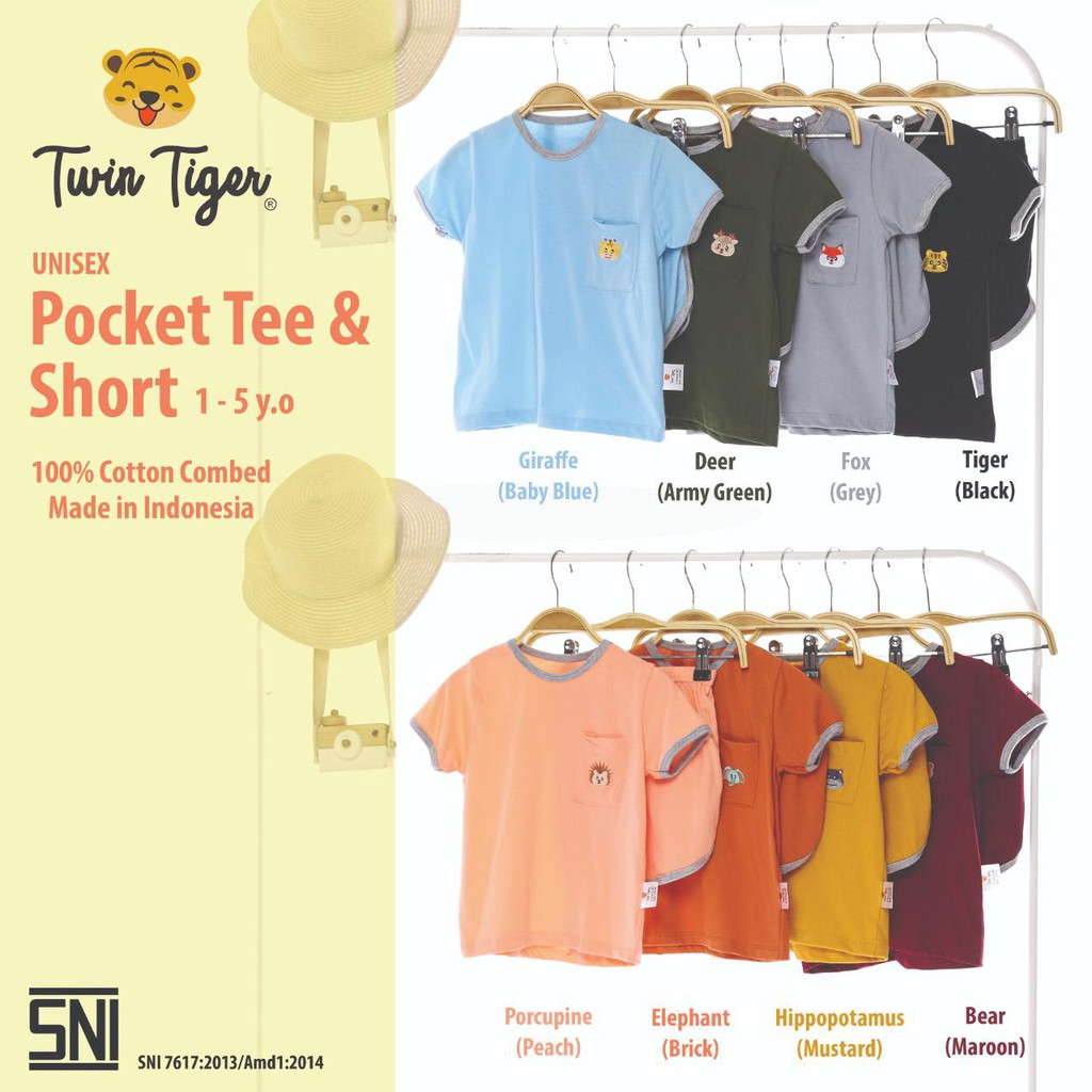 TWIN TIGER SETELAN KAOS ANAK TSHIRT RETRO SET BAJU ANAK / BAJU BAYI 0-5 Tahun SNI