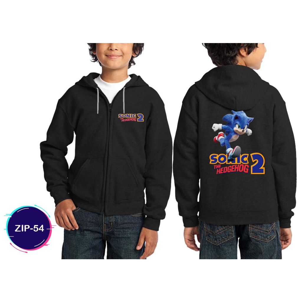 Jaket Anak Sonic the Hedgehog 2 Jaket Sweater Hoodie Zipper Trendy #ZIP-54