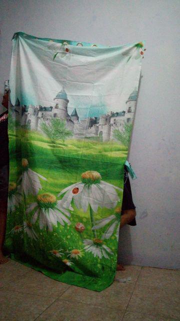 Gorden Tirai Homemade Smokring Motif Hijau