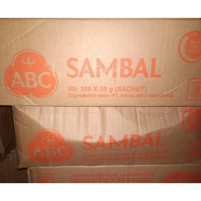 

Sambal Abc Saus Saos Sachet dus karton 20 gram isi 30 pak
