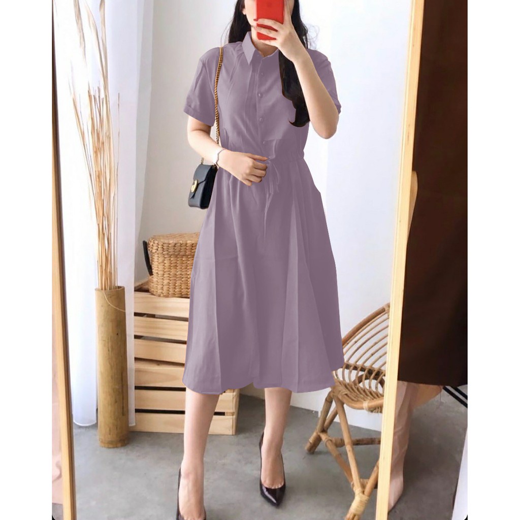 WSE390 - Dress Wine / Dress / Dress Wanita Korea / Dress Wanita Kasual XL / PREMIUM QUALITY