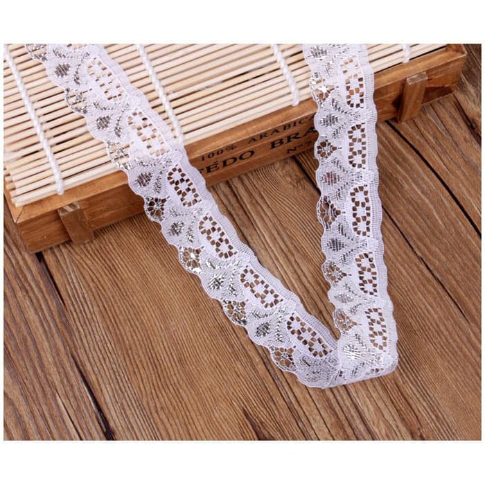 GOLD and SILVER Series - Embroidered Lace Ribbon 30mm (per meter)