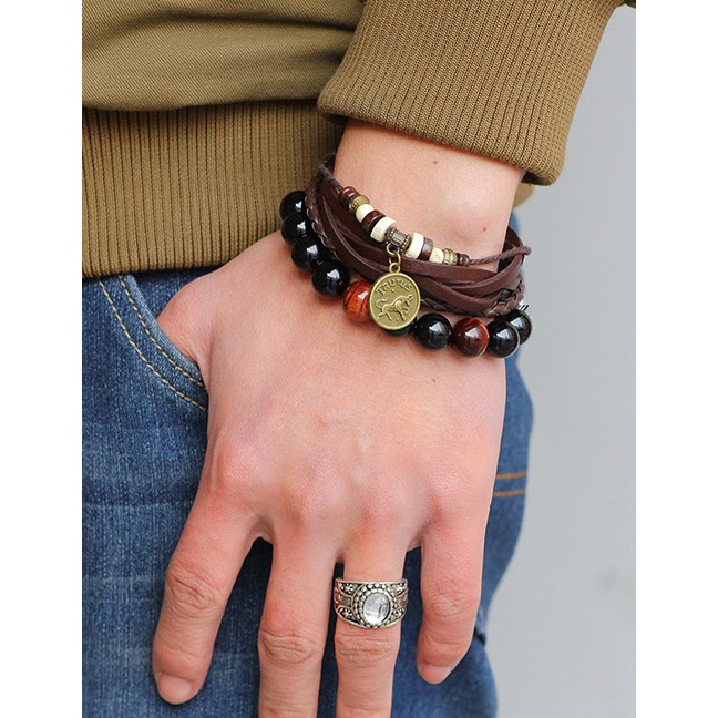 LRC Gelang Tangan Fashion Brown  Shape Decorated Bracelet