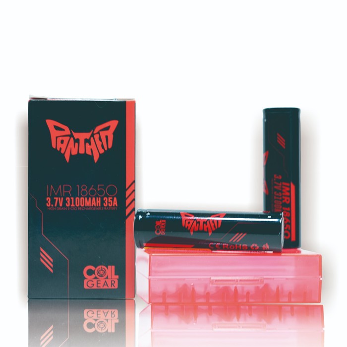 Authentic baterai CoilGear Red Panther 18650 3100mAh 35A