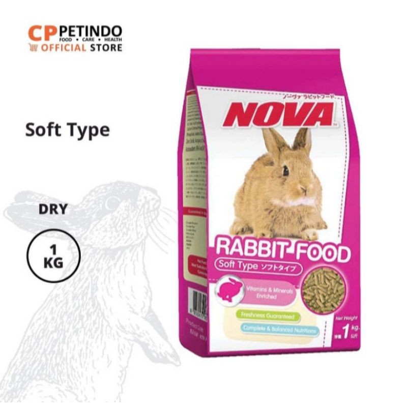 makanan kelinci nova alfafa 1 kg - frehspack rabbit food
