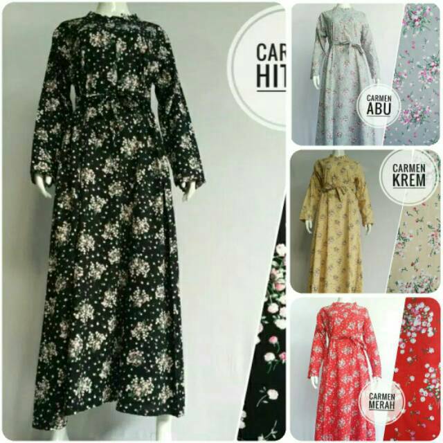 Gamis katun jepang motif Carmen, Kiky collection