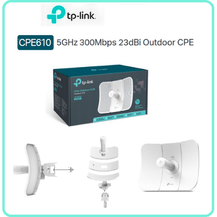 TP-LINK CPE610 5GHz 300Mbps 23dBi Outdoor CPE - TP LINK CPE 610