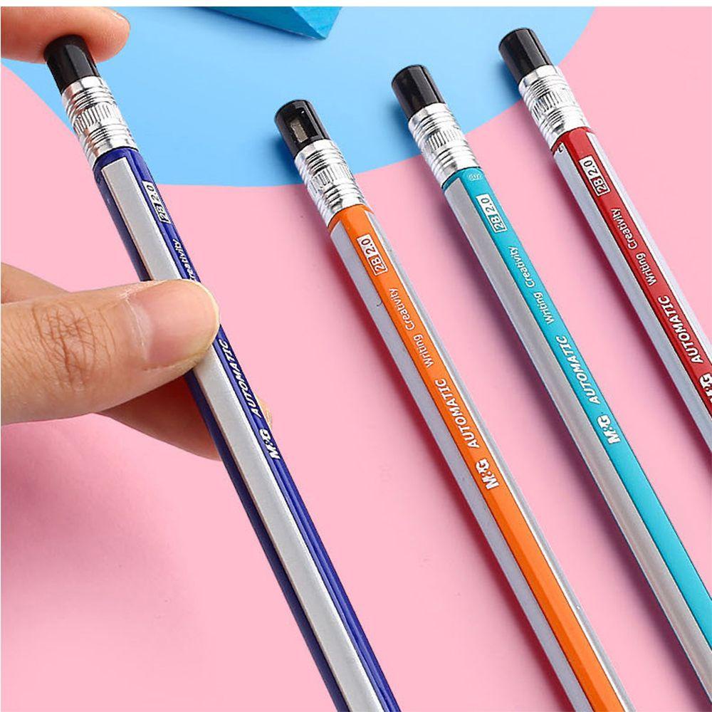 Augustina Pensil Mekanik Gambar Soft Medium Hard Kawaii 2.0mm Alat Tulis Perlengkapan Seni Set Pensil Perlengkapan Sekolah Alat Lukis Pensil Baling