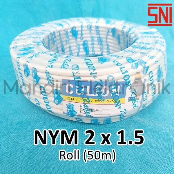 Kabel Listrik Kawat Tembaga 2x1.5mm ROLL NYM 2 x 1,5 mm CULION - Kabel Listrik Tembaga Murni NYM 2x1,5mm CULION