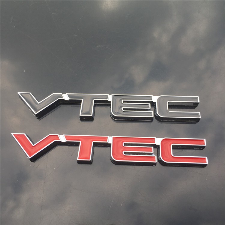 1pc Stiker Emblem / Badge Metal Vtec Untuk Fender Samping Mobil Honda Civic City