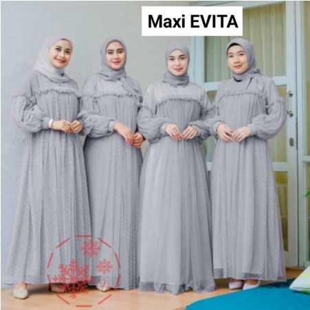 Promo Gamis Remaja Lebaran Terbaru 2021 2022 Pesta Kondangan Maxi Evita Brukat Model Kekinian Mewah Murah Pakaian Syari Wanita Muslim
