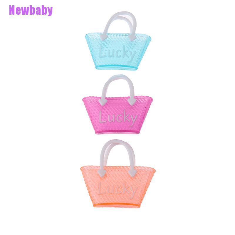 (Newbaby) 3pcs / lot Tas Handbag / Bahu / Selempang Bahan Kulit Untuk Aksesoris Rumah Boneka