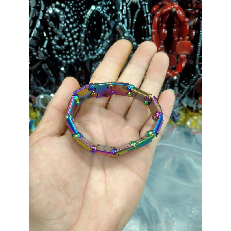 Gelang kesehatan terapi magnetic pria wanita gelang mata batu giok hitam