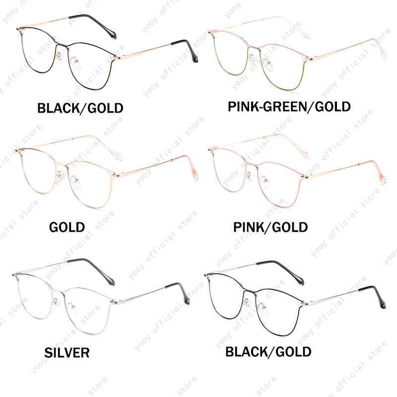 Kacamata Photocromic Anti Radiasi Wanita Fashion Gaya metal cat eye frame