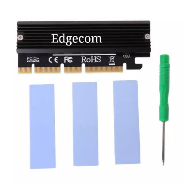 PCIE PCI EXPRESS X16 NVME M.2 SSD Expansion Card + Heat Sink