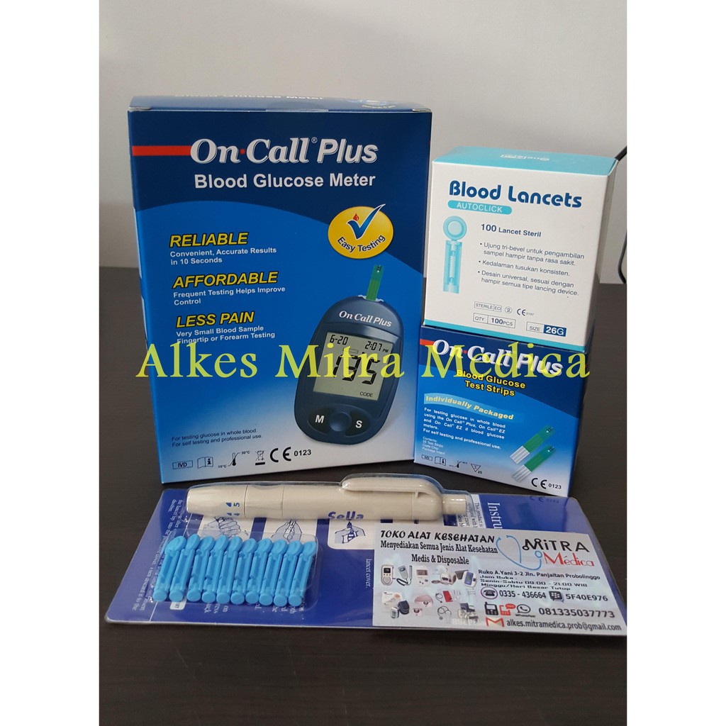 Original On call Plus /Oncall Plus alat cek gula darah / glukosa Exp Baru