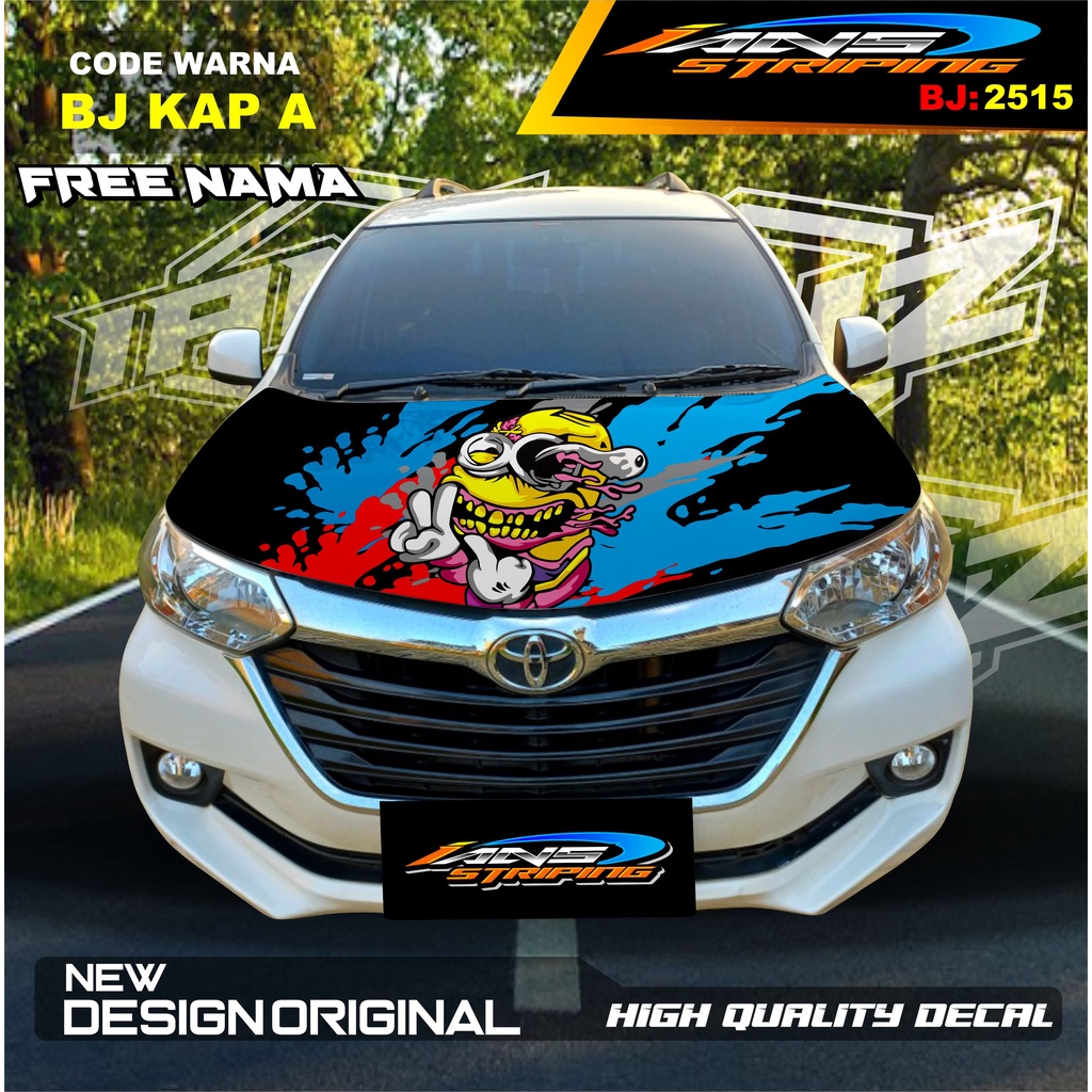 STICKER VARIASI DECAL KAP CUP MOBIL BRIO, AGYA, JAZZ, AVANZA, INOVA / DECAL STIKER CUP KAP MOBIL / STIKER KAP MESIN