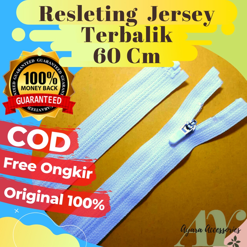 RESLETING ZIPPER SLETING JAKET YKK COIL JERSEY TERBALIK NO 3 60 CM TERMURAH DAN TERBAIK