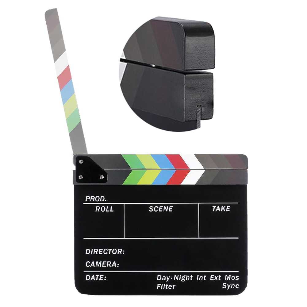 (BISA COD) FTIHSHPSTUDIO Profesional Clapper Board Colorful Acrylic - TS-3EL