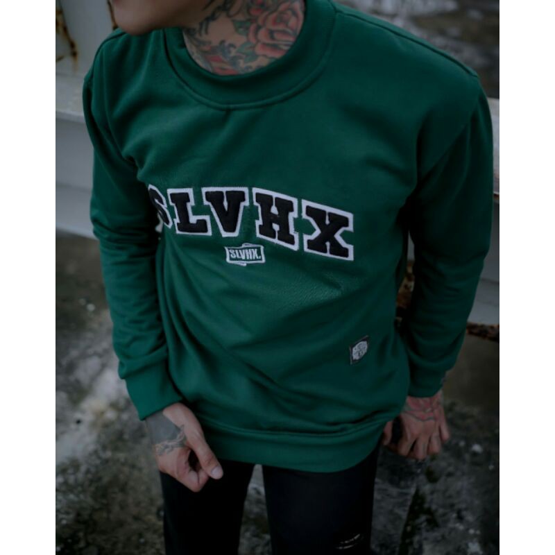 Crewneck Salviohexia Hijau Army Crewneck Salvio Hexia Slvhx