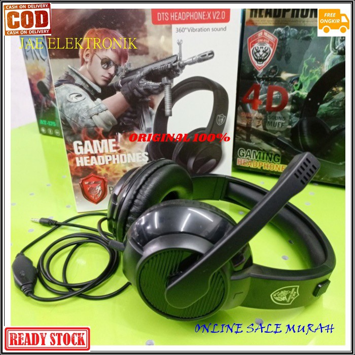 J314 HEADSET HEADPHONE BANDO YOUTUBER ORIGINAL GAMING HANDSFREE CALL GAME HEADPHONES kabel komputer