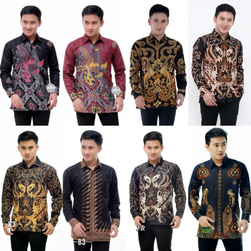 KEMEJA BATIK PRIA LENGAN PANJANG JUMBO M L XL XXL