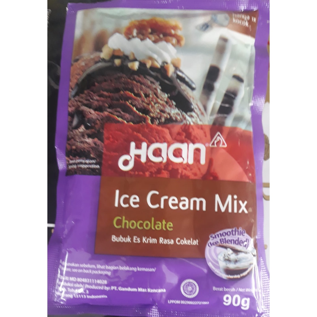 HAAN Ice Cream Mix rasa stroberi,vanila,coklat,cappuccino 90g