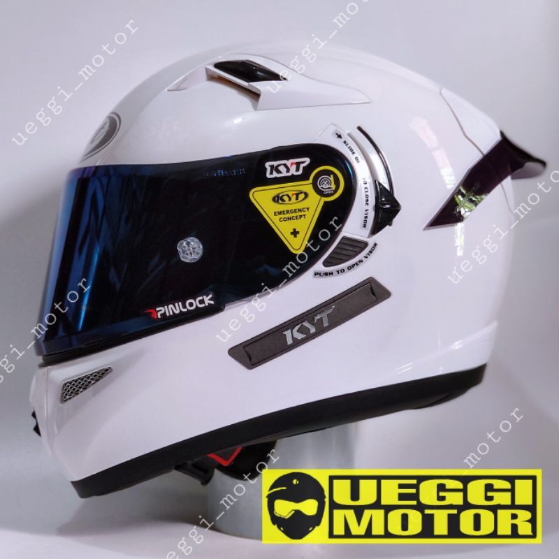 Kyt K2 RIDER- Modif paket Ganteng Redbull Helm full face Solid white double visor/helm dua kaca original-Pket white biasa