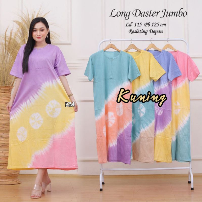 LONG DASTER KAOS JUMBO BUSUI MOTIF TIEDYE BATIK PEKALONGAN HOMEDRESS WANITA KEKINIAN