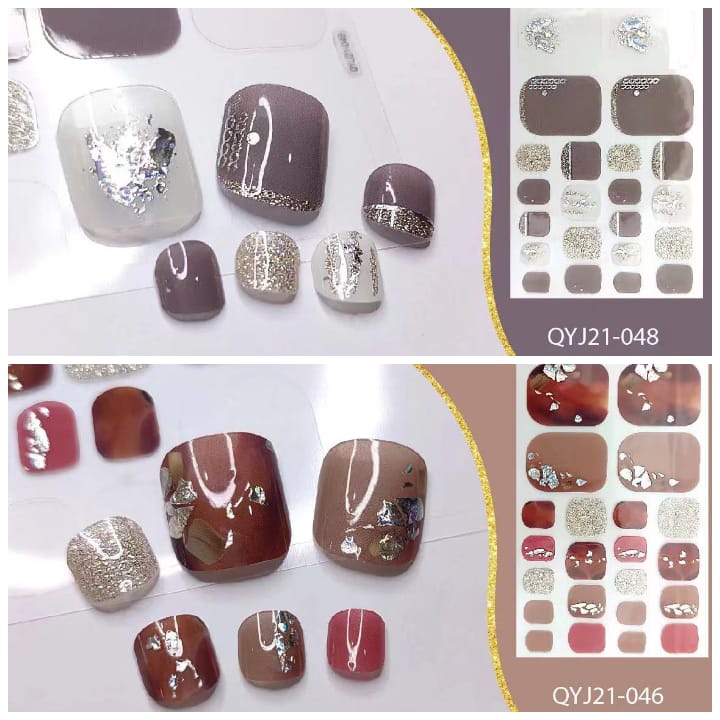 1 SET SEPASANG STIKER KUKU KAKI NAIL STICKER FEET TOE NAILS STIKER 3D TIMBUL PREMIUM DESAIN STIKER KUKU