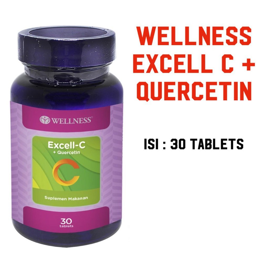 Wellness EXCELL C + BETA GLUCAN / QUERCETIN 30 Tabs Vitamin / Vit C 300 MG Betaglucan Immune Booster
