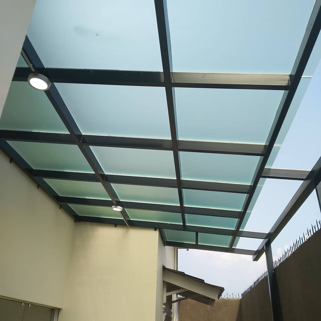 Jual canopy kaca kanopi atap kaca tempered 8mm clear Shopee Indonesia