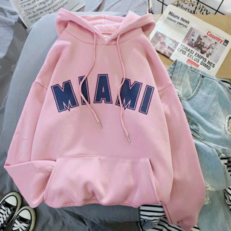 S - XXXXXL(6XL) Hoodie MIAMI BIGSIZE OVERSIZE Jaket Cotton Fleece Wanita Pria Jumbo 5XL 4XL 3XL 2XL