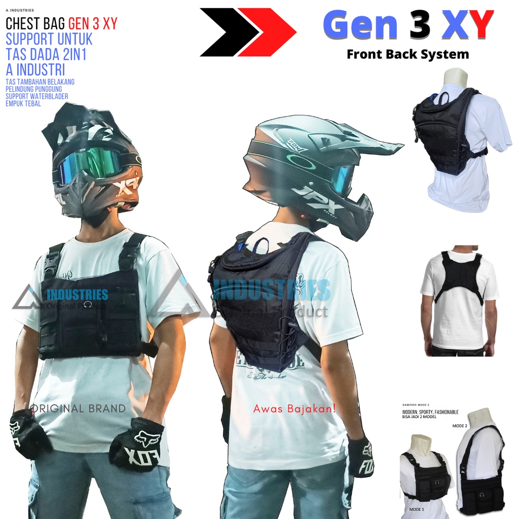 Rompi Setengah Dada TNI, Tas Rompi Dada Pria Tactical, Rompi Tas Dada Depan, Chestbag Tactical Water