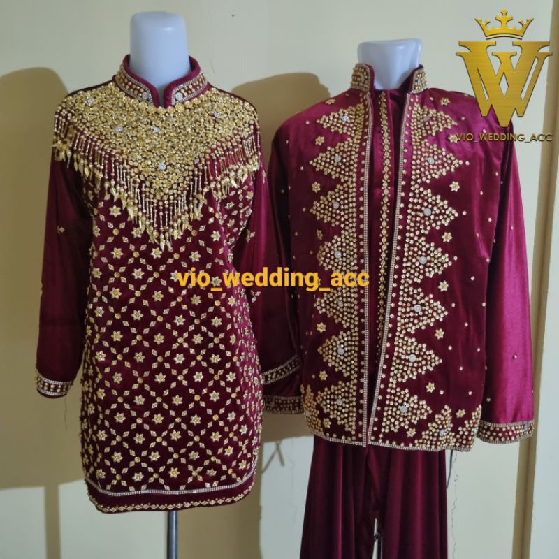 Baju pengantin bludru Full payet AKN