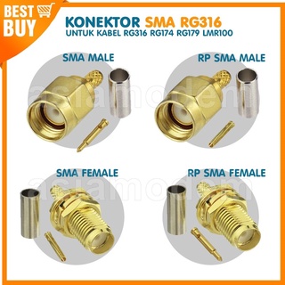 Konektor RP SMA Male Female Connector Kabel RG316 RG174 RG179 LMR100 - SMA MALE
