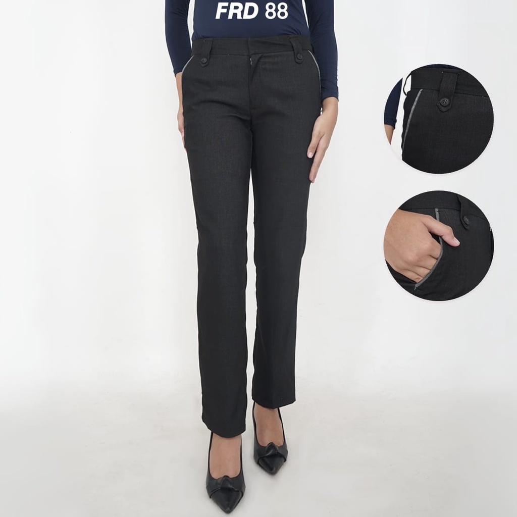 CELANA KANTOR FORMAL KERJA MODEL KANTONG SAMPING KHUSUS HITAM /CELANA PANJANG KANTOR WANITA SLIM FIT/CENALA KERJA FORMAL WANITA SLIM FIT/CELANA BAHAN WANITA YG TERND/CELANA SLIM FIT WANITA KARIR/CELANA PANJANG ELEGAN WANITA