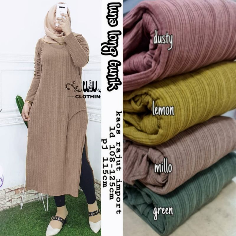 LUNA LONG TUNIK ORI LABEL W&W HIJAB SOLO
