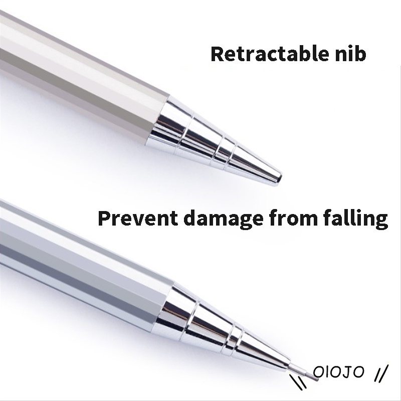 0.5/0.7Mm Logam Mekanik Pensil Mekanik Gambar Sederhana Tekan Pensil Alat Tulis Belajar - ol