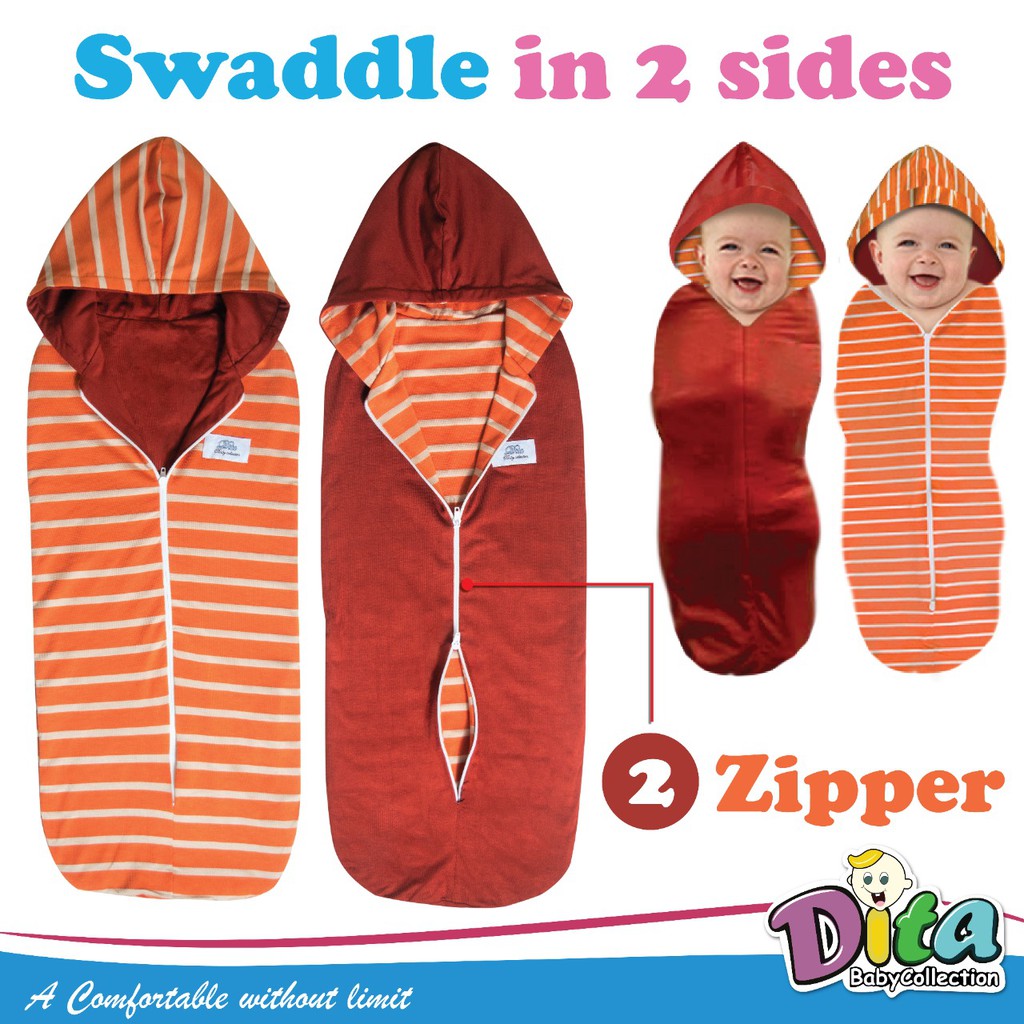 SNI DITA MOONSCARE bedong instan Bolak Balik salur DITA swaddle in 2 sides Murah Bedong instan bedung instant bedong