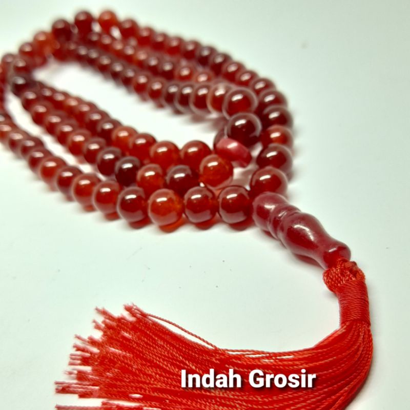 Tasbih Batu Giok Burma Kristal 8mm 99Butir Natural