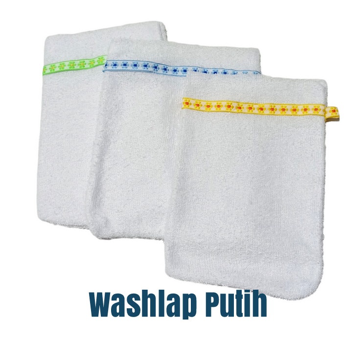 Washlap Mandi Bayi Putih Bahan Handuk