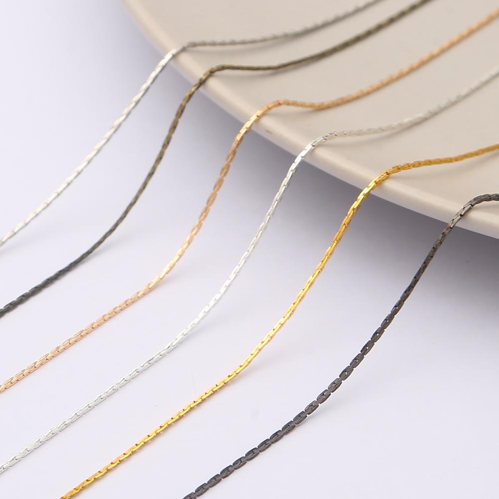 1m/lot 0.8mm Copper Wire Chain Necklace Chains Link for Jewelry Making Tail Extender Chain DIY Choker Anklet Connector Supplies