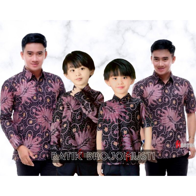 BAJU BATIK COUPLE AYAH ANAK LENGAN PENDEK, BAJU BATIK PRIA PUSER NAVY, BAJU ANAK COWOK COUPLE AYAH, BAJU BATIK KELUARGA, SERAGAM BATIK