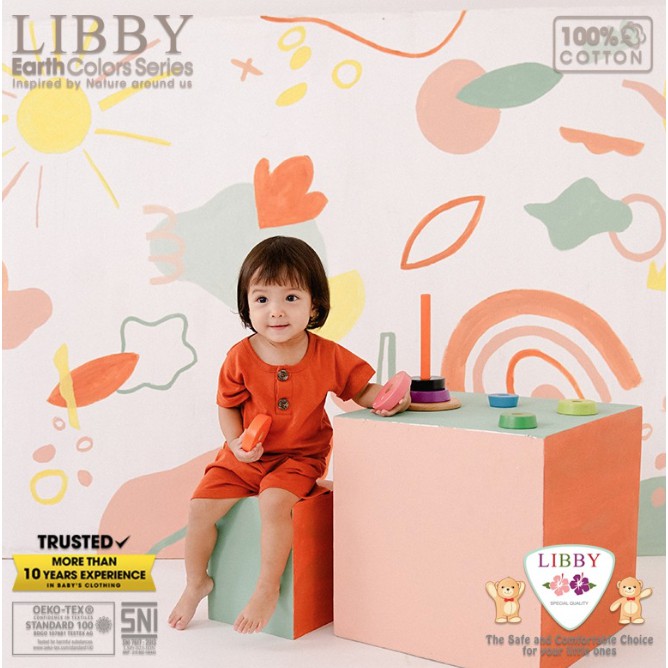 LIBBY BABY EARTH COLORS SERIES Setelan Oblong Pendek + Celana Pendek