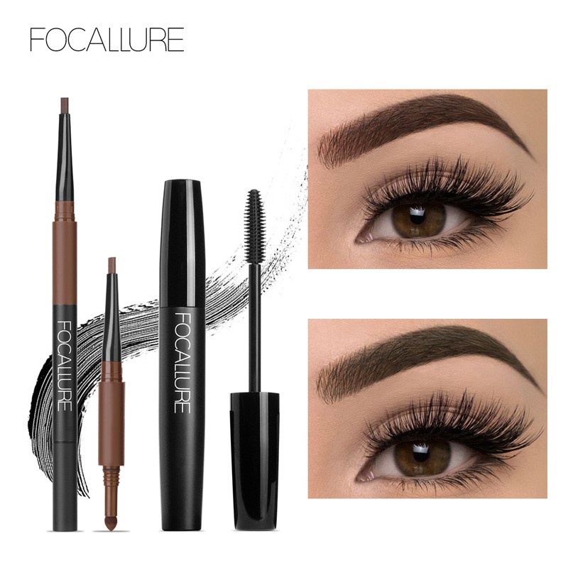 FOCALLURE tahan air Maskara pensil alis 2-pcs Eye makeup set (I)