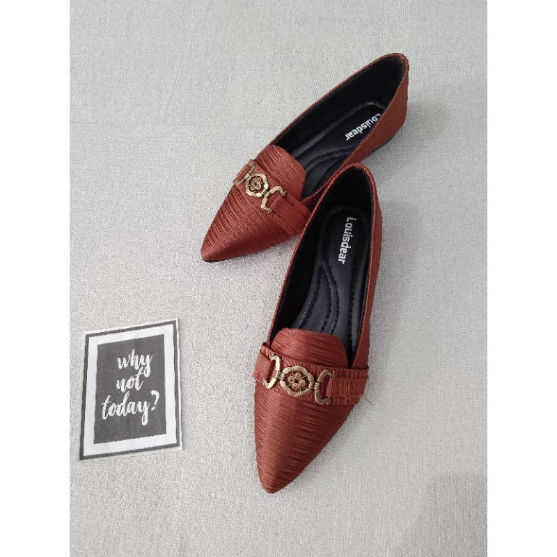 LOUISDEAR sepatu flat bahan satin B6