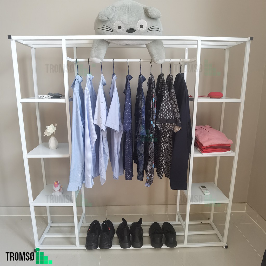 Tromso Lemari Baju Besi Terbuka 1 gantungan 6 Tempat Baju Tromso Lemari Baju Besi Terbuka 1 gantungan 6 Tempat Baju