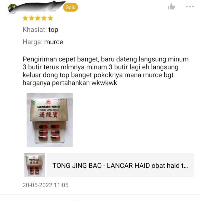 Obat Pelancar Haid TONG JING BAO hormo obat haid tidak lancar - lancar haid