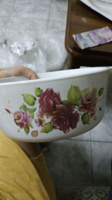 Maxim Luminarc Fresh Bouquet Panci Keramik Tahan Panas / Dingin 2l/20cm + Tutup Kaca